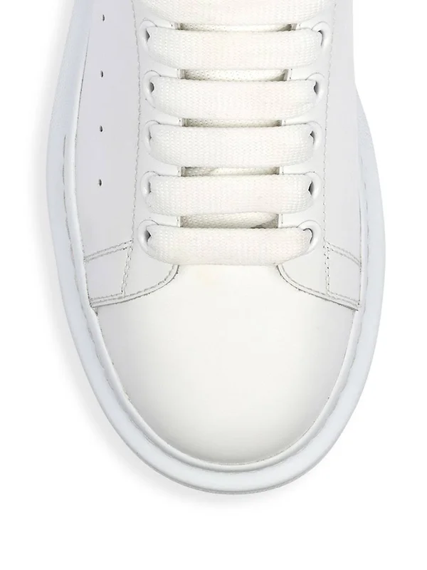 Alexander McQueen Men's Oversized Leather Low-top Sneakers - White/Grey, Men's, 11D, Sneakers & Trainers Low-top Sneakers