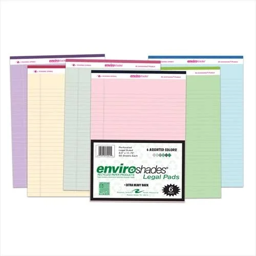 Roaring Spring 74221 Enviroshades 8.5x11.75 Assorted Legal Pad