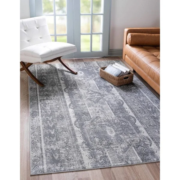 Porch & den Regatta Distressed Geometric Stripe Area Rug - 6& x 9& - Blue