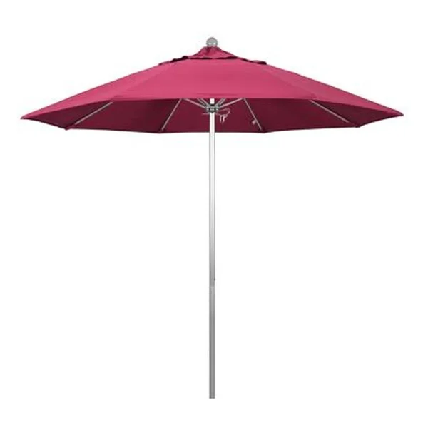 California Umbrella 9& Patio Umbrella - Hot Pink - Silver Pole - Venture Series