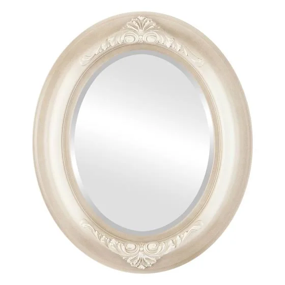 Winchester Framed Oval Mirror - Taupe