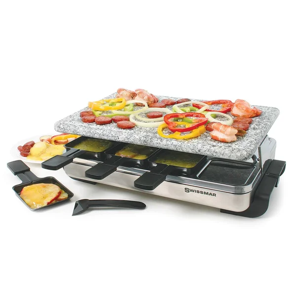 Swissmar - 8 Person Stelvio Raclette Party Grill with Granite Stone