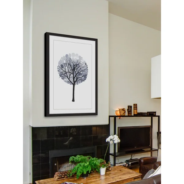Marmont Hill Midnight Elm I Framed Painting Print - Black