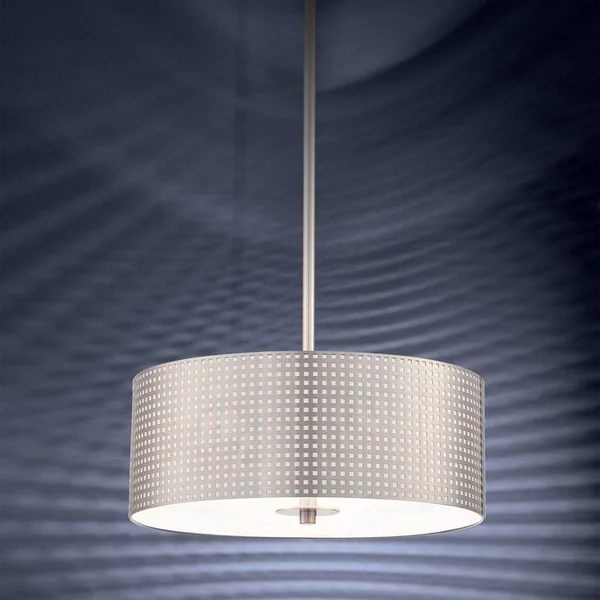George Kovacs P5743-084 - Grid 3 Light Drum Pendant, Brushed Nickel