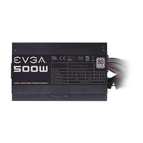 EVGA 500 W1, 80+ White 500W Power Supply( 100-W1-0500-KR)