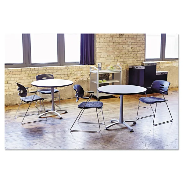 Safco Cha-Cha Sitting Height Table Base - X-Style, Steel, 29x22 High, Metallic Gray