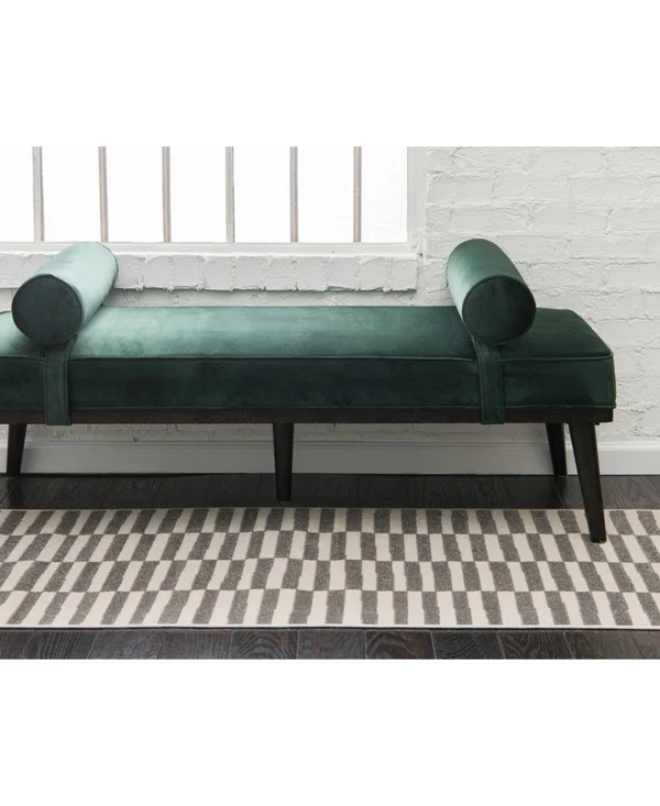 Unique Loom Striped Williamsburg Runner Rug - 2& 9 x 9& 10 (Gray)
