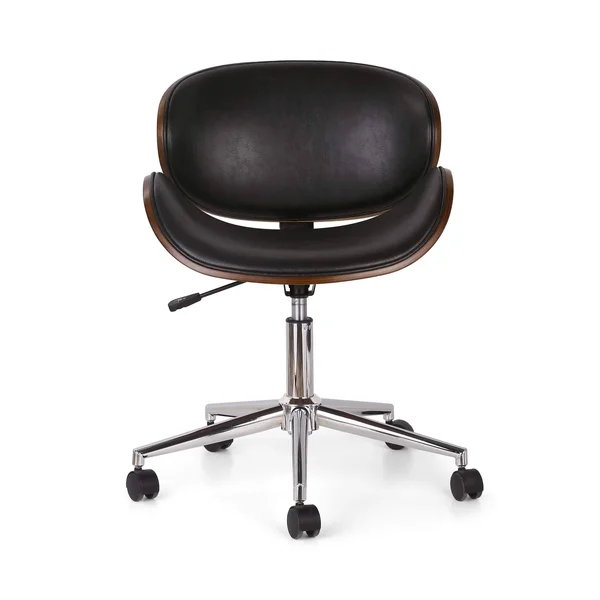 Christopher Knight Home Dawson Armless Office Chair - Midnight Black + Chrome + Walnut