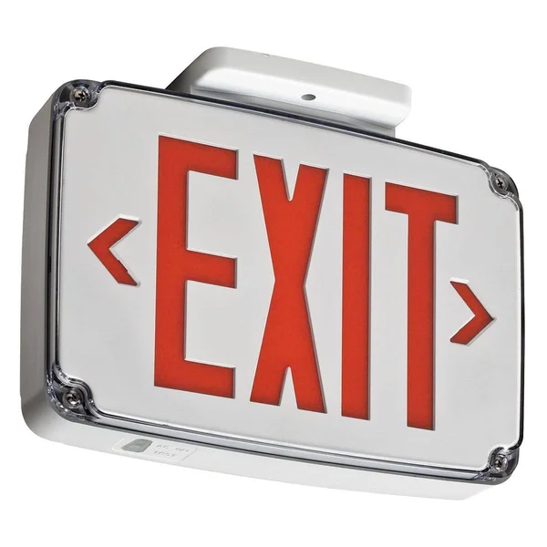 Lithonia Lighting WLTE W 1 R Wet Location Exit Sign, red, 1Side