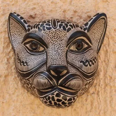 Jaguar Beauty Ceramic Mask Wall D閏or Bungalow Rose
