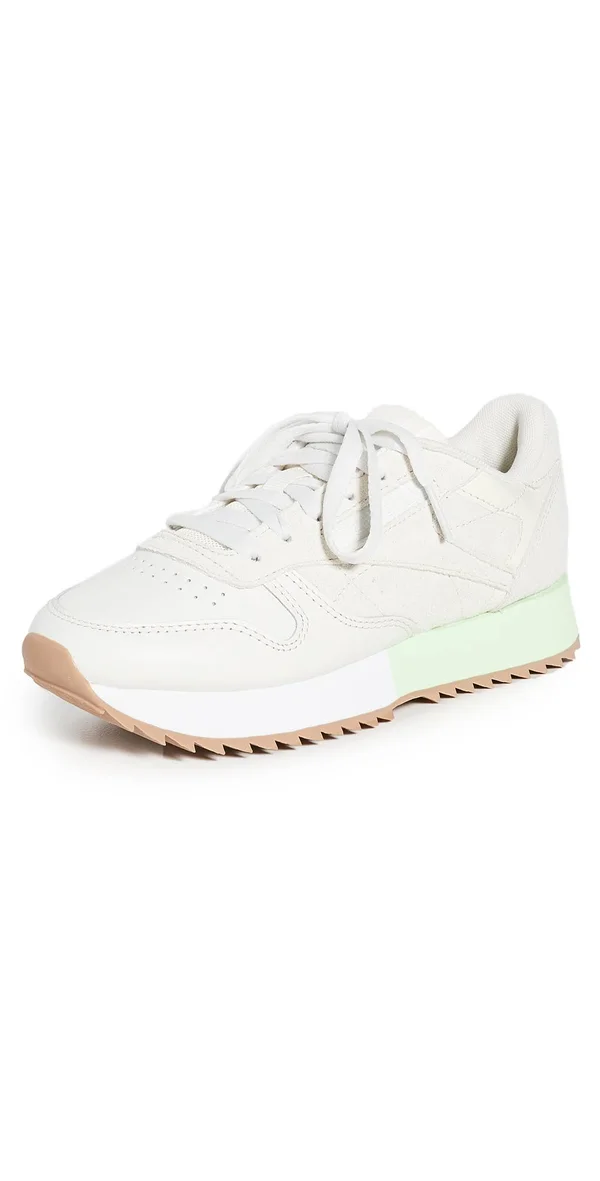 Reebok Classic Leather Ripple White Women's Running Shoes, Size: 5.5