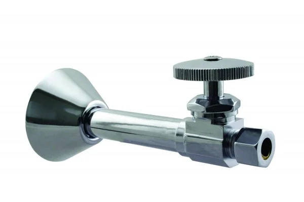 Westbrass d1114-26 Straight Stop - 1/2 in. Copper Sweat x 3/8 in. OD Comp. - Polished Chrome