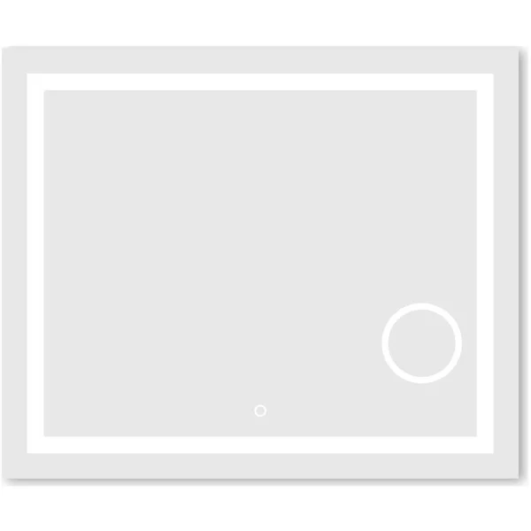 Vinnova Astra 36x22 Lighted Impressions Frameless LED Wall Mirror in Silver