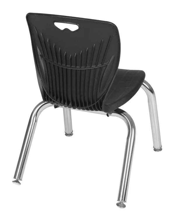 Regency Kee 72x22 x 30x22 Height Adjustable Classroom Table - Mocha Walnut & 2 Andy 12-in Stack Chairs- Black