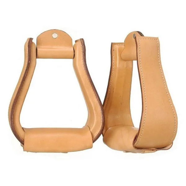 Tough 1 Leather Covered Stirrups - Dark Oil