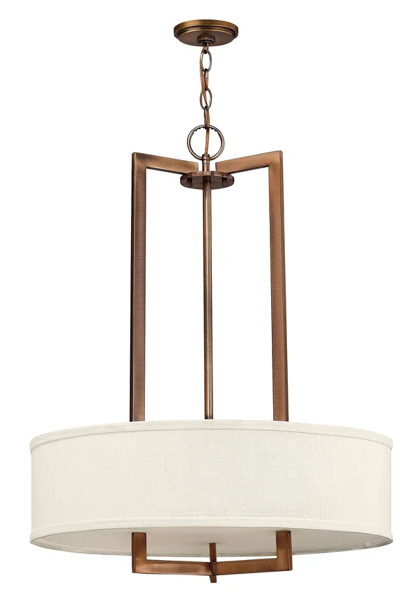 Hinkley - 3204BR - Three Light Pendant - Hampton - Brushed Bronze