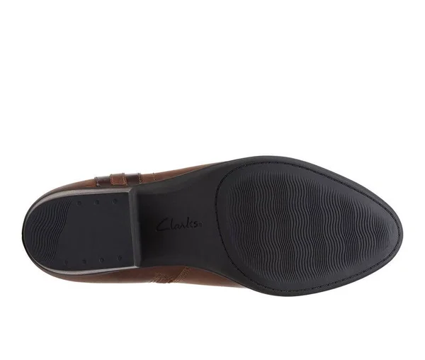 Clarks Women's Adreena Lilac Ankle Boot - Dark Tan Leather - 8