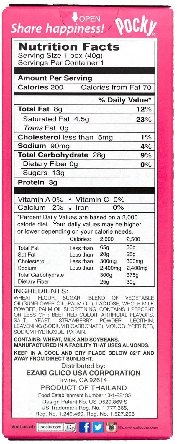 Pocky Cream Covered Biscuit Sticks Chocolate, 1.41 Oz-20 Count