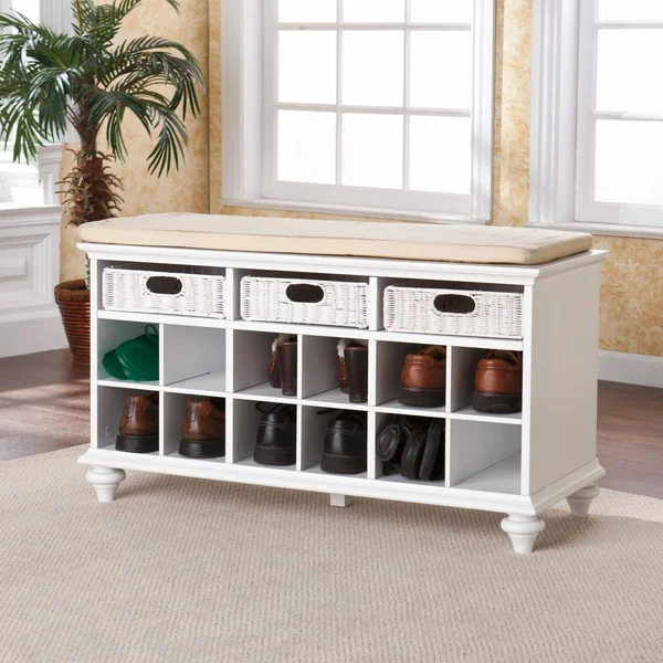 Southern Enterprises Chelmsford Entryway Bench - White, White