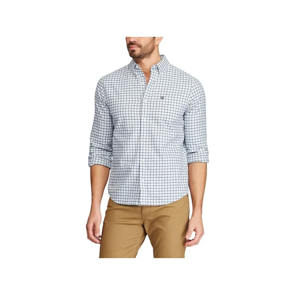 Chaps Men's Stretch Oxford Button Down Shirt - Blue MU - 2XL