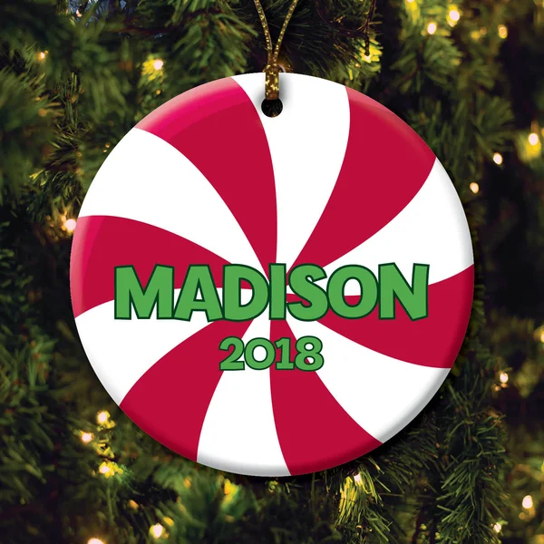 Personalized Christmas Ornament - Peppermint Candy