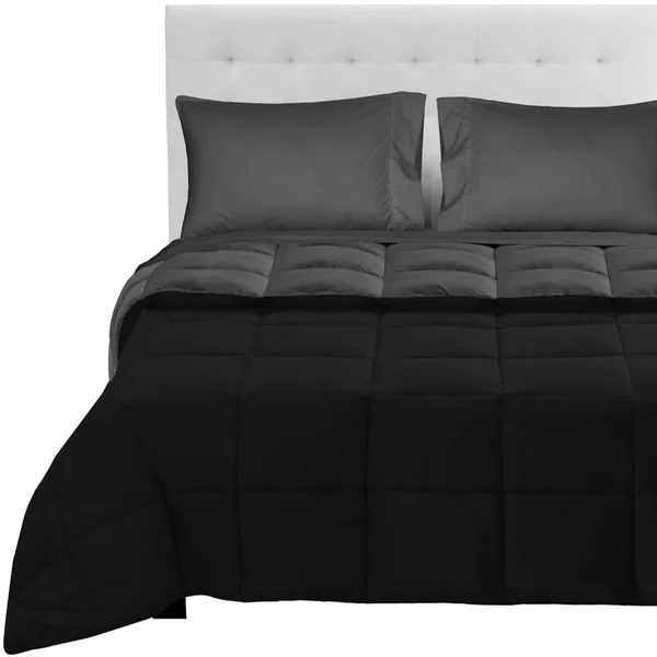 Bare Home Reversible Bed-in-a-Bag Down Alternative Comforter/Sheet Set - Comforter: Sand/Taupe, Sheets: Taupe - Queen