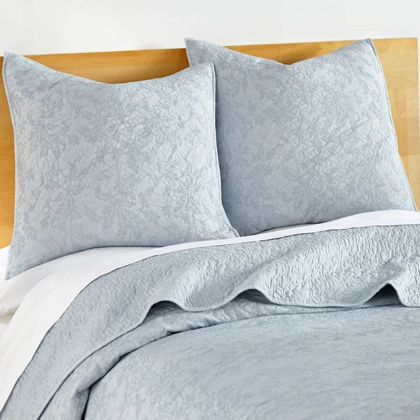 Homthreads Emory Quilt Set & Shams, Light Blue, King