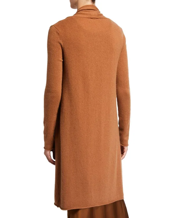 Neiman Marcus Cashmere Collection Cashmere Duster Cardigan - Caramel, Women's, XL, Sweaters Cashmere Sweaters