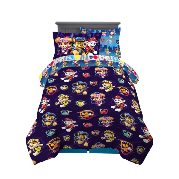 Franco Kids Bedding Super Soft Comforter and Sheet Set with Sham - 5 Piece Twin size, Paw Patrol Movie
