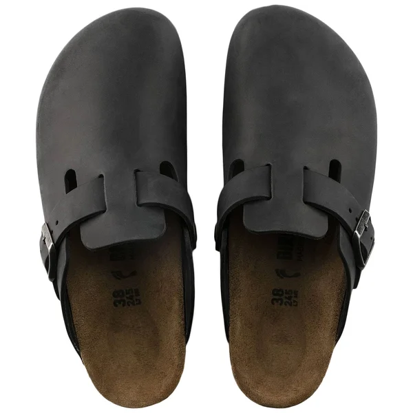 Birkenstock- Boston Leather Slippers- Woman- 37 - Black