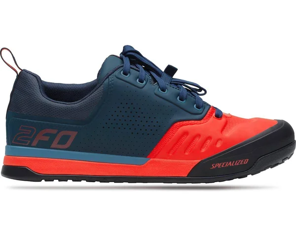 Specialized 2FO Flat 2.0 Mountain Bike Shoes - Cast Blue/Rocket Red - 45.5