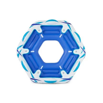 Summer Waves - Inflatable 6 Person Party Pad Pool Beach Lake Float with Cupholders