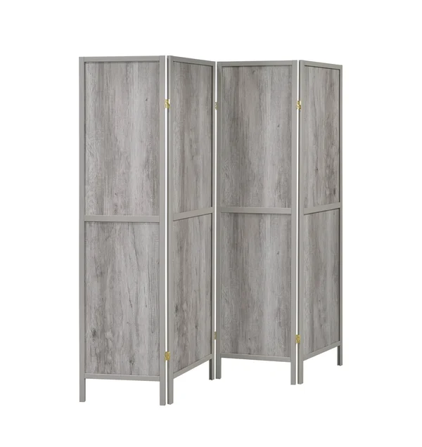 Coaster 961415 Grey Driftwood 4 Panel Folding Screen