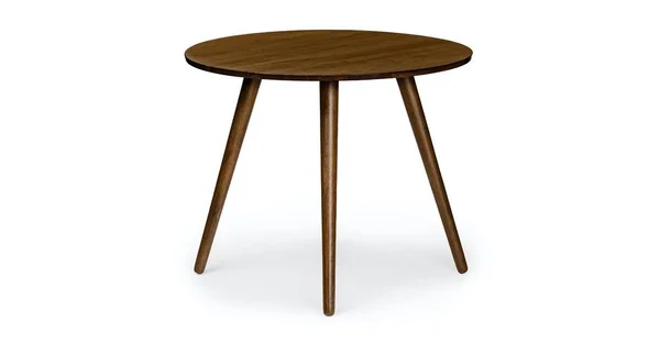 4 Person Round Dining Table, Solid Walnut, Article Sedo Modern Furniture