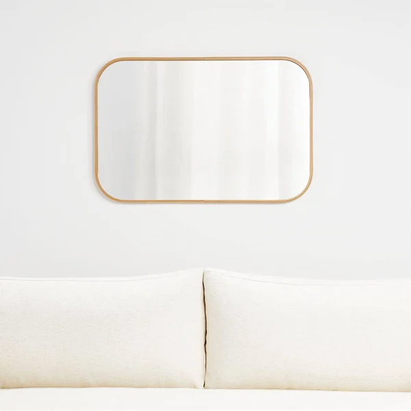 Crate and Barrel Edge Rounded Rectangle Mirror - Oak