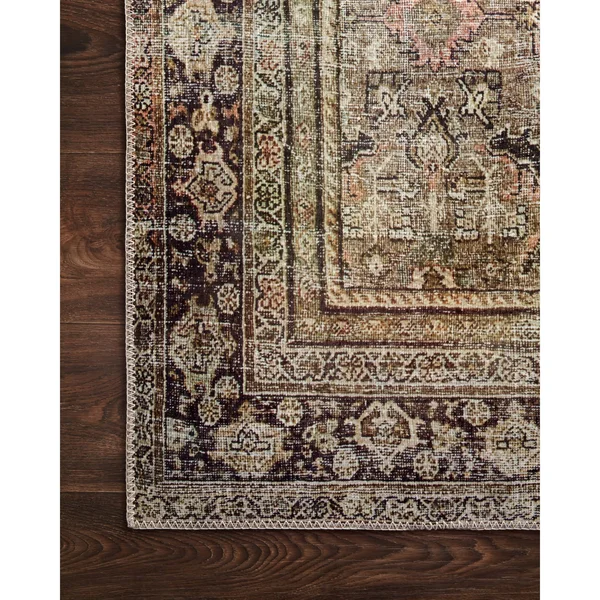 Alexander Home Isabelle Traditional Vintage Border Printed Area Rug - 7&6x22 x 9&6x22