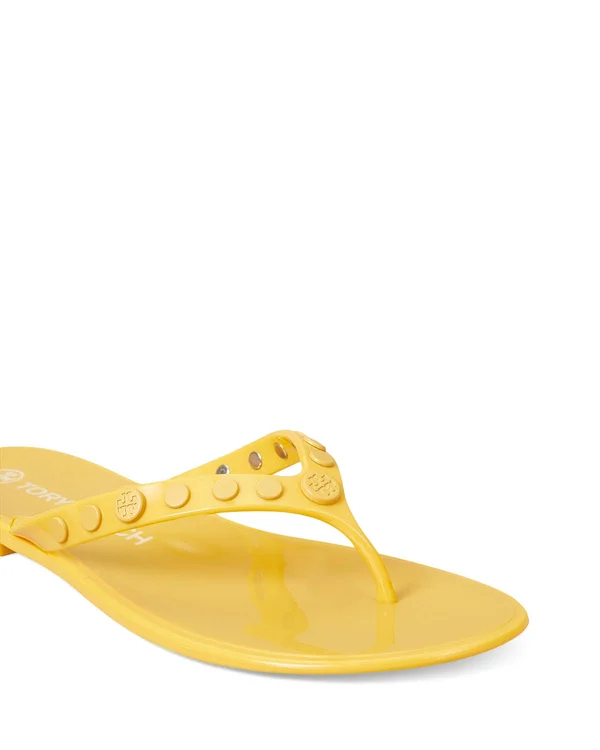 Tory Burch Women's Sandal Ivory Studded Jelly Flip-Flop 6