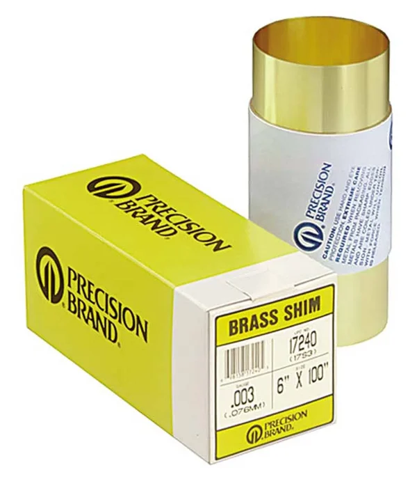Precision Brand 17775 Shim Stock, Roll, Brass, 0.0090 In, 6 in