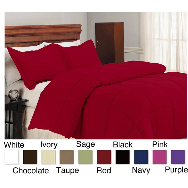 Microfiber Down Alternative 3-Piece Comforter Set (Ivory - King)