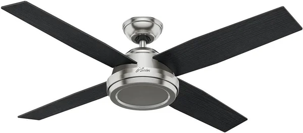 Hunter Dempsey 52x22 Ceiling Fan - Brushed Nickel - Chocolate Oak Blades