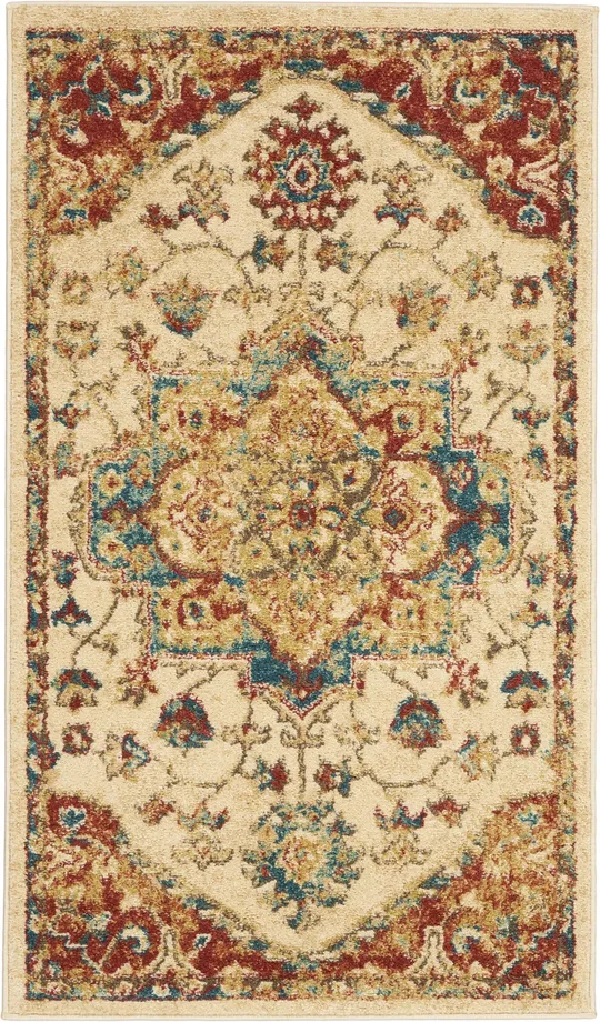 Nourison Traditional Vintage Area RUG: 3& x 5& Ivory