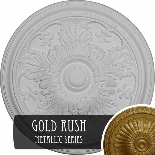 16 7/8x22OD x 5/8x22P Vienna Ceiling Medallion (Fits Canopies Up to 3 1/4x22) - Hand-Painted Gold