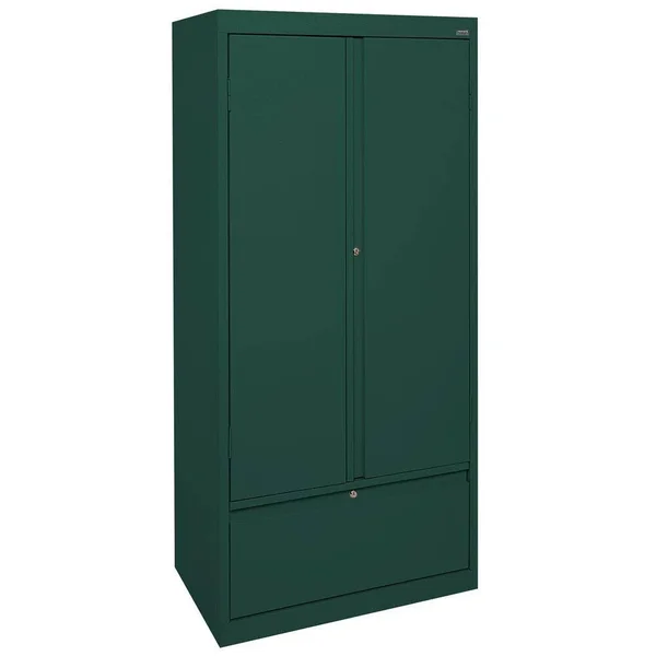 Sandusky Lee HADF301864-08 System Series Storage Cabinet with File Drawer - Forest Green