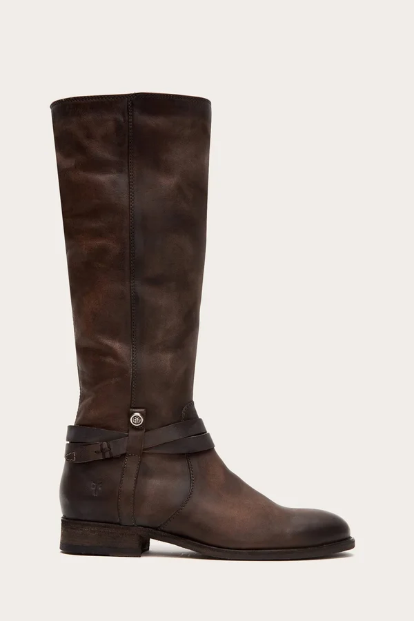Frye Women's Melissa Belted Tall Boot - Stone - 9 Medium