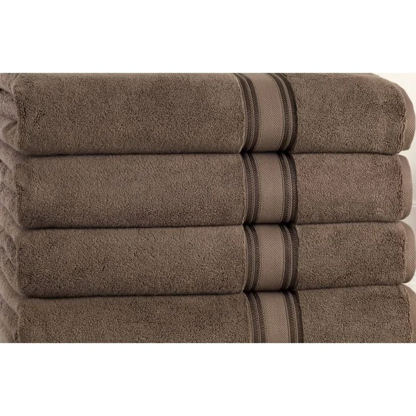 Addy Home Fashions Zero Twist Oversized Bath Sheets Set - 4 Piece - Brown