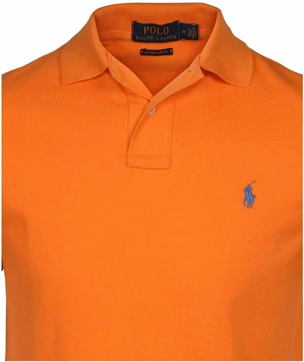 Polo Ralph Lauren Polo RL Men's Custom Slim Fit Mesh Pony Shirt (Small, Orange 085)