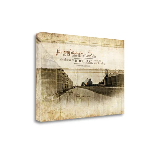 Tangletown Fine Art 'Work Hard' Graphic Art Print on Canvas, Beige