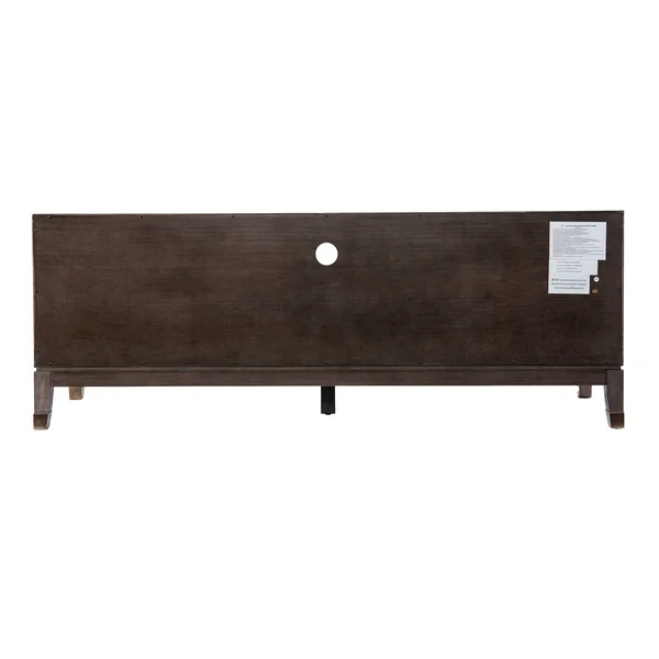 The Gray Barn BarLock Transitional Brown Wood Media Stand - Graywash