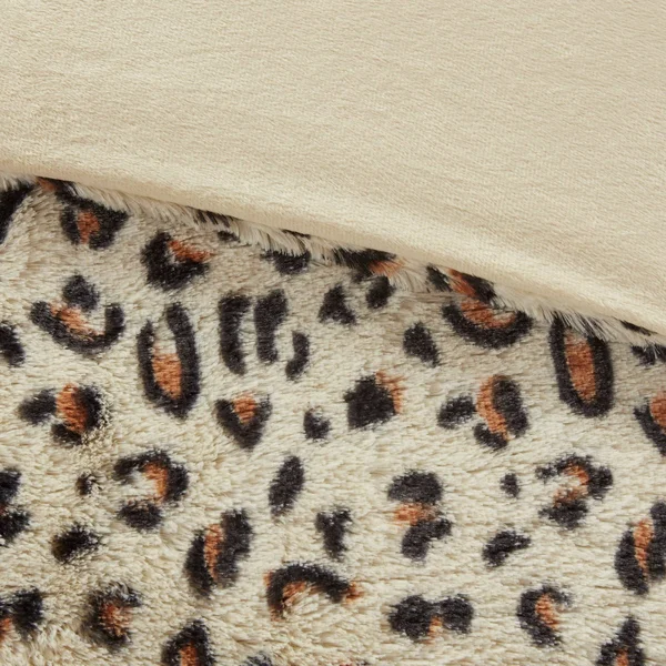 Madison Park Zuri Faux Fur Comforter Set - Cheetah - King