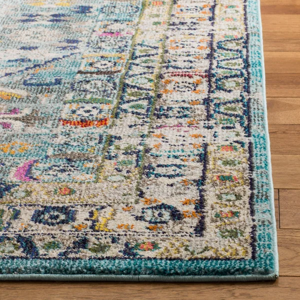 Safavieh Monaco MNC255M 2&2x22 x 8&0x22 Runner Blue, Light Grey Area Rug